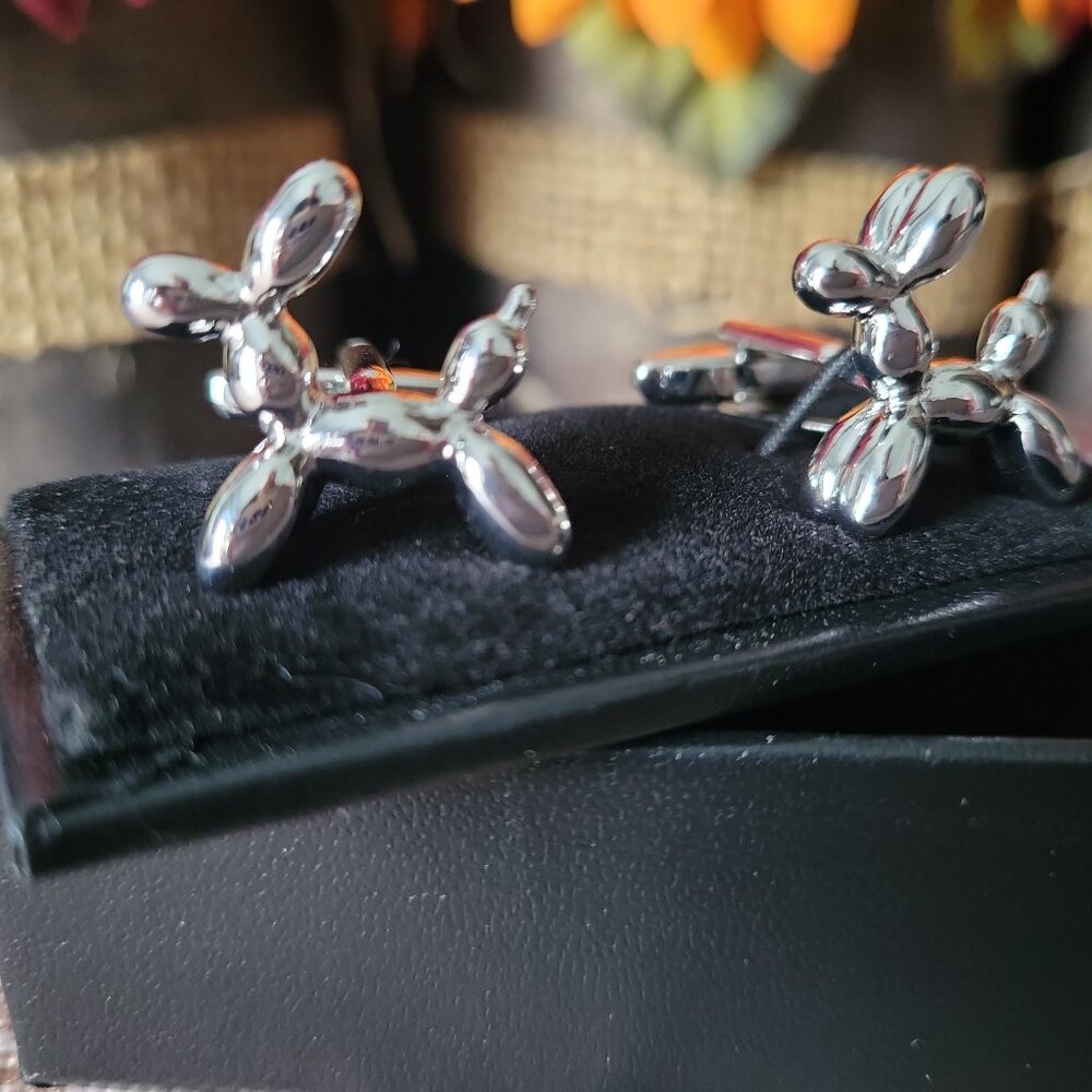 Balloon Dog Cufflinks Brand New w/ Display/Storage Box UNISEX - Picture 5 of 5